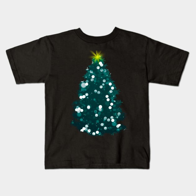 Christmas Tree Lights Kids T-Shirt by DyrkWyst